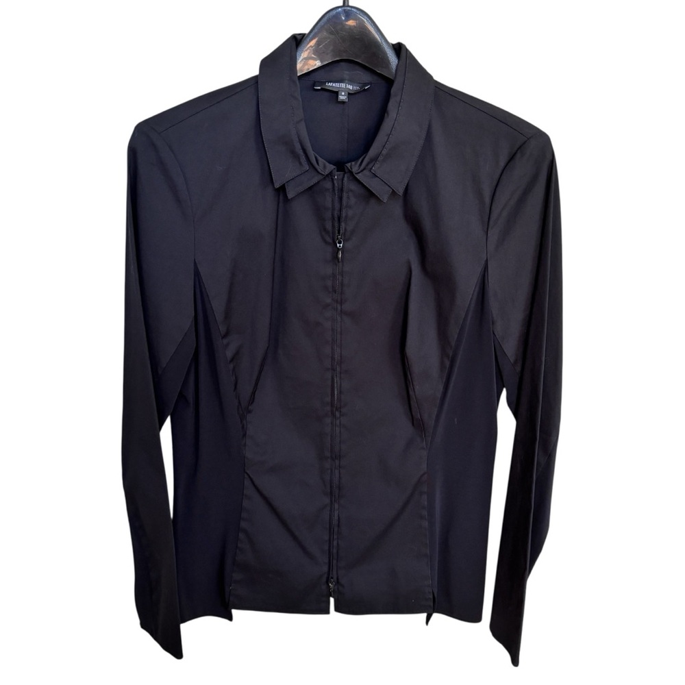 Lafayette 148 New York Black Full Zip Sz 8